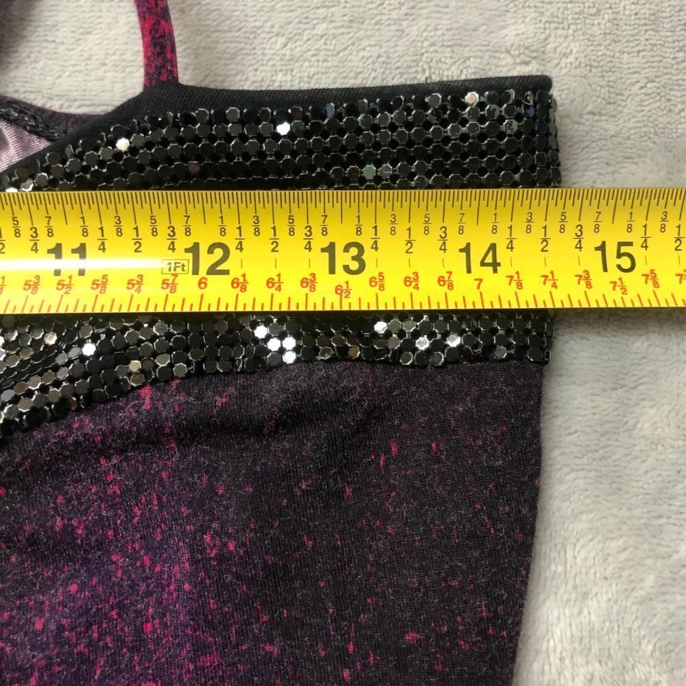 Dynamite Dark Pink & Black Glo-mesh Spaghetti Strap Camisole Top - Picture 7 of 8
